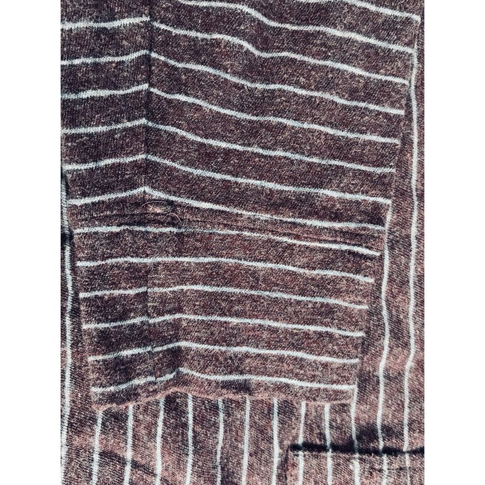 Faherty Brand Men's Large Maroon Blue Striped Cotton Long Sleeve 1/4 Button Polo - Picture 5 of 13
